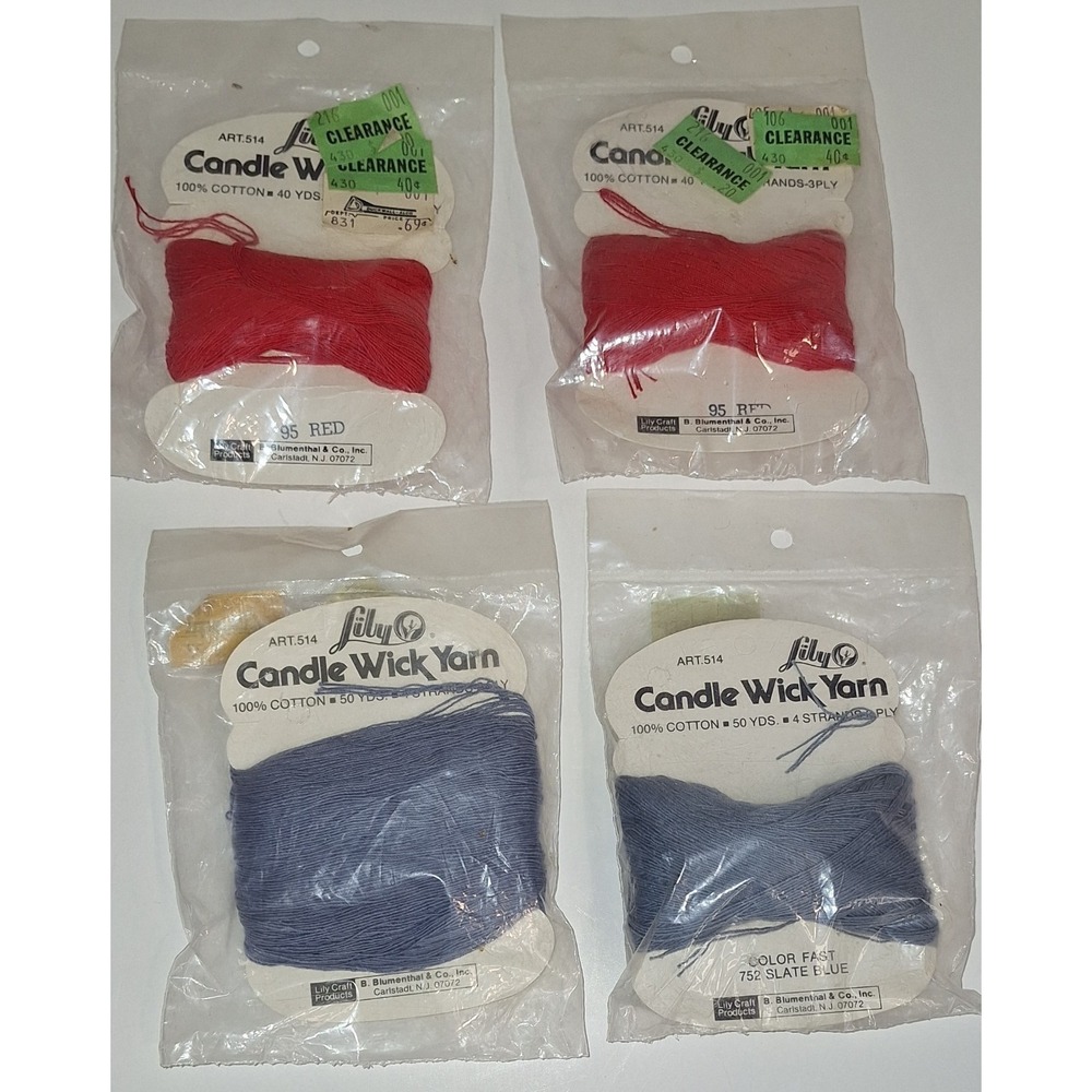Lily Candle Wick Yarn Candlewicking Lot Of 4 NIP